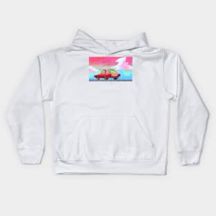 Red Vintage Car Kids Hoodie